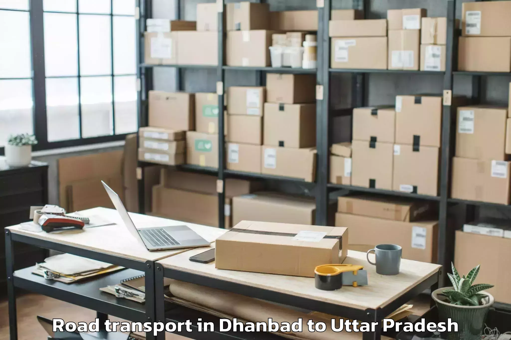 Top Dhanbad to Chandra Shekhar Azad Universit Road Transport Available